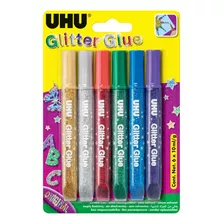 Adhesivo Uhu Glitter Glue Pomo Liquido Colores Slime X6