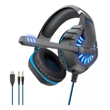 Auriculares Para Ps4 Luces Led Gamer Ovleng Gt-81 Color Negro