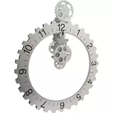 Kikkerland Reloj Grande Para Pared De Rueda Giratoria Metal 