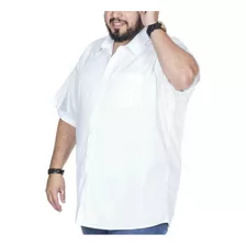 Camisa Social Plus Size Curta 100% Microfibra Diversas Cores