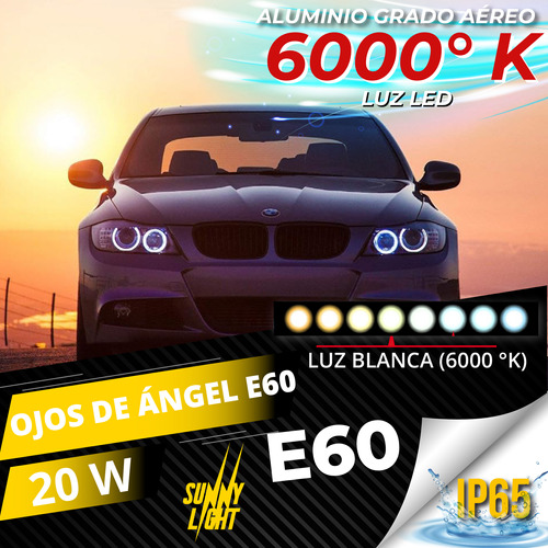 Juego Ojos De Angel Bmw Led Blanco Serie 1,3,5,6 X1 X3 X5 X6 Foto 2