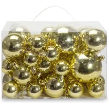 40 Bolas Para Arbol De Navidad Ams 4 Tamaños - Dorado Oro