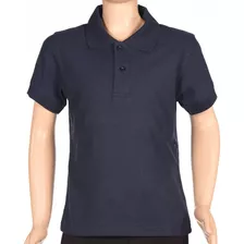 Remera Tipo Polo Manga Corta Niño Azul Marino Ae