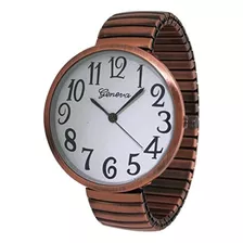 Relógio Elástico Super Grande Geneva, Número Transparente, F