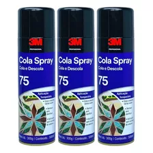 Kit 3 Cola Spray 75 Cola E Descola Remove Sem Danificar