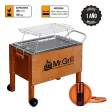 Caja China Mr Grill Mediana Jr + Parrilla De Varillas