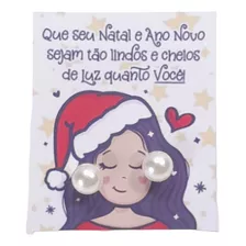 Lembrancinha De Natal Brinco De Pérola Kit 10 Pares