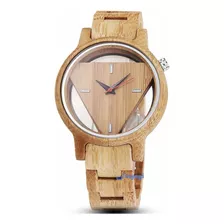 Reloj Hombre Gorben W Cuarzo 42mm Pulso Madera En Madera