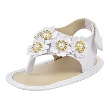 Sandalia Bebe Mania Menina Flor Verao Branca 30-01