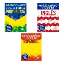 Kit 3 Dicionários Escolar Pedagógico Inglês X Português X Espanhol 352 Páginas - Ciranda Cultural