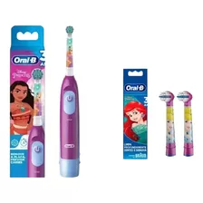 Escova Oral-b Infantil Princesas Disney + 2 Pilhas + 2 Refil