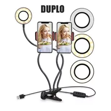 Iluminador Ring Light De Mesa Duplo Youtuber Maquiagem Live