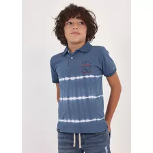 Polo Manga Corta Tie Dye Talla 8 Años Mod. 6109 Color Azul