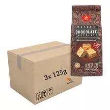 Biscoito Wafer Chocolate Vieira 3x125g