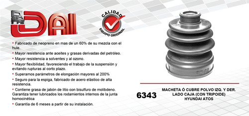 Cubrepolvo Lado Caja P/hyundai Atos 00-04 Dai Foto 2