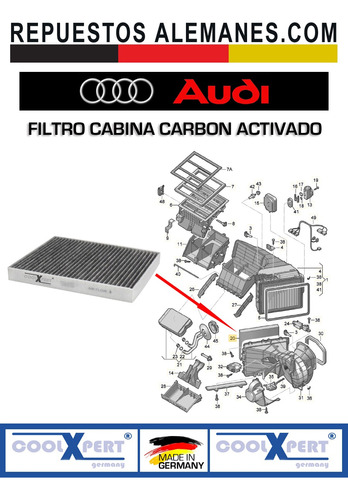 Filtro Cabina Carbon Activado Audi Q7 3.0 / 3.6 / 4.2 / 6.0 Foto 4