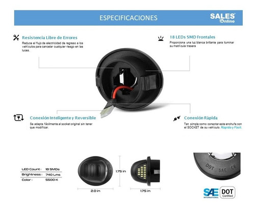 Lampara Led  Luz Matricula Tras Ford Explorer Sport Tra 2009 Foto 2