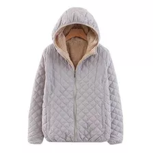 Casaco Feminino Forrado De Lã Inverno Quente Acolchoado Gros