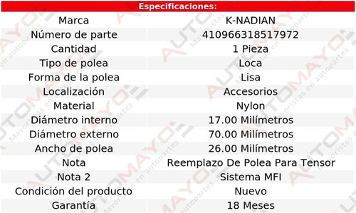 Polea Accesorios Nylon Lisa K-nadian Bmw 545i V8 4.4l 04-06 Foto 3