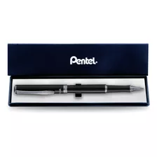 Bolígrafo Elegante Pentel Sterling K600 Metálico Tinta Gel Tinta Negro Exterior Negro