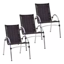 3 Cadeiras Giovana Em Alumínio Para Cozinha Trama Original