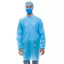 Kit Com 10 Avental Des. Cirúrgico Tnt Gr/40 M/longa Azul