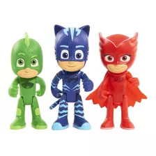 Kit 3 Bonecos Pjmasks Grande Articulados 15cm C/ Luz Led