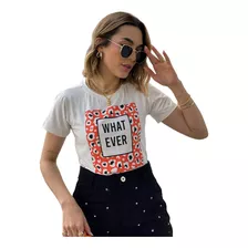 Blusa T-shirt Feminina Whatever Onça Moda Blogueira 