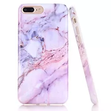 Funda Para iPhone 7 Plus, Rosa Violeta Diseño Mármol De Bais