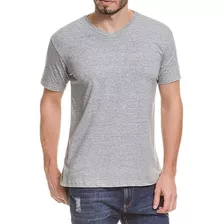 10 Camisas Sublimação 100% Poliéster Cinza Mescla Gola V