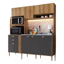 Cozinha Compacta 8 Portas 2 Gavetas Forno+micro