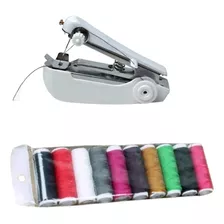 Mini Máquina De Costura De Mão + 10 Linhas Pequenos Reparos