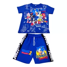 Conjunto Sonic Polera Y Shorts Niño 