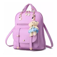 Bolso Morral Cartera De Mujer Niña Con Accesorio Guindando