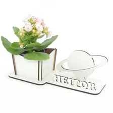 5 Porta Flores Display Personalizado Mdf Branco Saturno