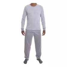 Pijama Masculino Adulto Inverno Manga Longa Fechado Quente