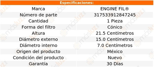 1- Filtro De Aire Corvette 8 Cil 6.2l 2014/2019 Engine Fil Foto 2