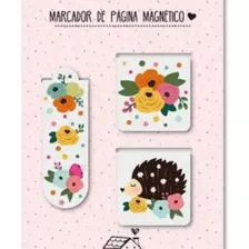 Marcador De Páginas Me Encanta Magnético Floral 03 Unidades