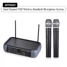 Ammoon Doble Canal Vhf Inalmbrico Sistema De Micrfono De