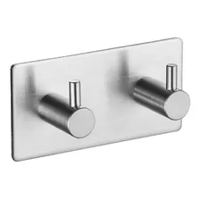 Gancho Perchero Percha Metal Adhesivo Acero Inox Doble Refor