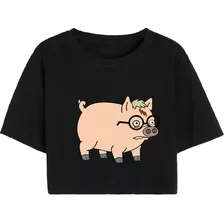 Cropped T Shirt Camiseta Casual Porco Aranha Harry Simpsons