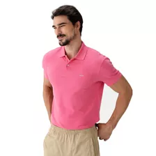 Camiseta Camisa Polo Colcci Rosa Social Manga Curta Macia