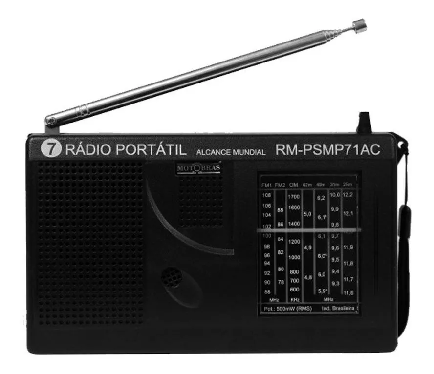 Radio Motobras Portátil 7 Faixas Fm/am/5oc Rm- Psmp71/ac