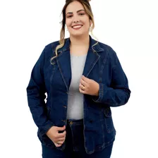 Jaqueta Feminina Plus Size Modelo Blazer Com Elastano 