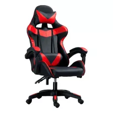 Silla De Escritorio Titano Tt-sgsrpbl Gamer Ergonómica Roja Con Tapizado De Cuero Sintético