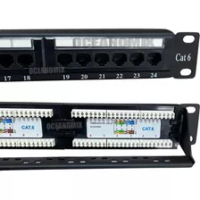 Patch Panel 24 Portas Cat6 Rj45 Certifica Fluke Rack 19