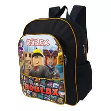 Mochila Escolar G Roblox Preto Resistente Premium