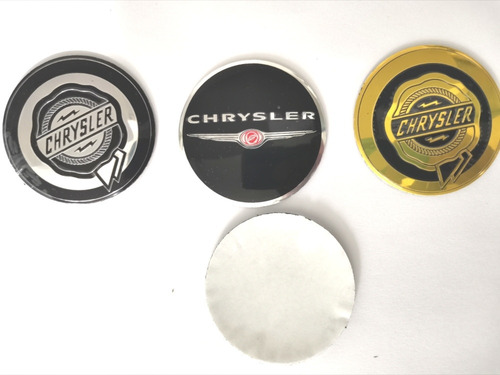 4 Emblemas De Aluminio Chrysler Para Rines Foto 2