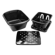 Kit De Fregadero Negro Camco 43518 Con Escurridor De Platos,