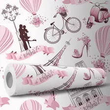 Papel De Parede Adesivo Viagem Paris Cidade Rosa Teen